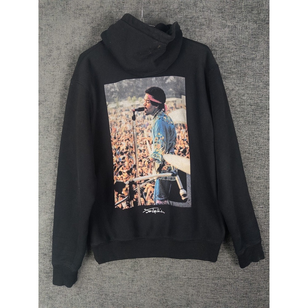 Jimi Hendrix x Shoe Palace Hoodie Mens M Black Logo Signature Pullover